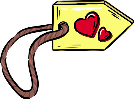 A pointer icon on a string and a heartのイラスト素材