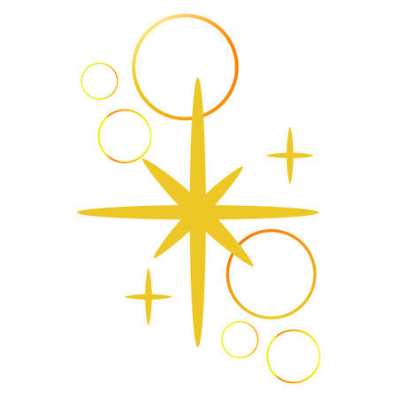 Geometric composition with stars brilliant flashのイラスト素材