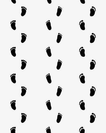 Footsteps of baby on a gray background, seamless patternのイラスト素材