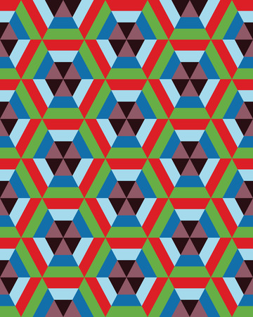 Vector seamless geometric pattern with triangles and hexagonのイラスト素材
