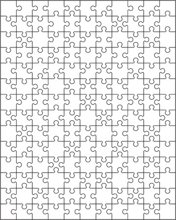 Illustration of separate parts of white puzzleのイラスト素材