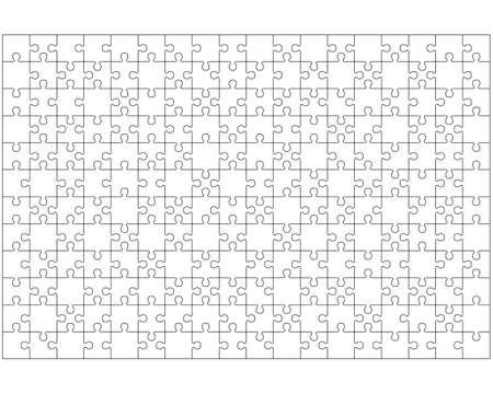 Illustration of big white puzzle, separate partsのイラスト素材