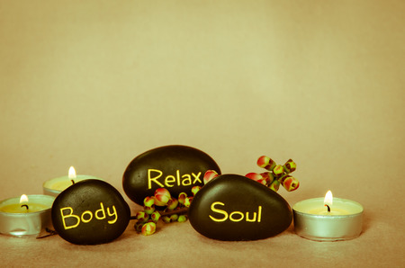 lava stone and flower concept imageの写真素材