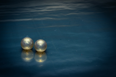 shining balls over blue backgroundの写真素材
