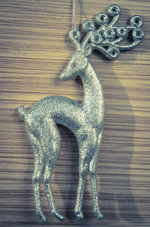 shiny silver deer christmas decorationの写真素材