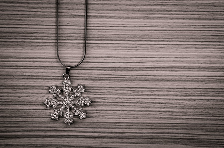 shiny silver snowflake christmas decorationの写真素材