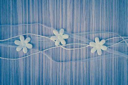 artificial white flowers decoration backgroundの写真素材