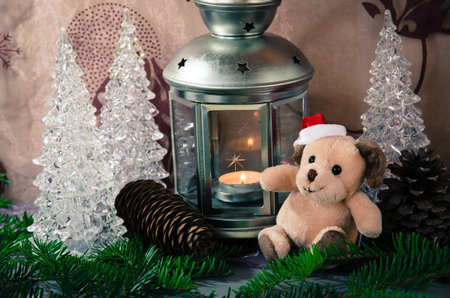 christmas winter lamp and toys decoration imageの写真素材