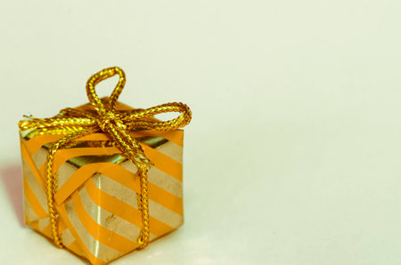 orange gift box image backgroundの写真素材