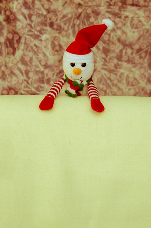 beautiful christmas concept with snowmanの写真素材