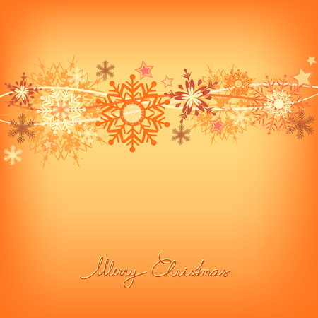 orange snowflake background illustrationのイラスト素材