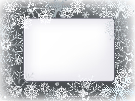 invitation letter with snowflake adornのイラスト素材