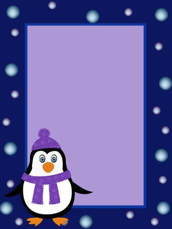 cute penguin illustration greeting cardのイラスト素材