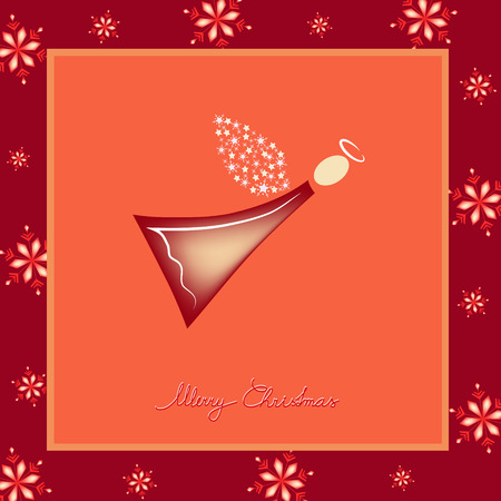 cute red angel illustration greeting cardのイラスト素材