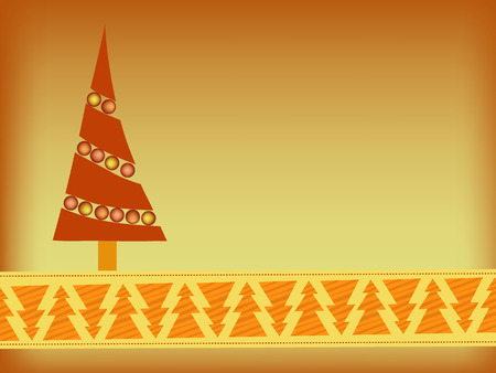 christmas background with orange brown christmas treesのイラスト素材