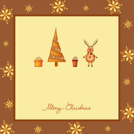 stylish simple Merry Christmas cardのイラスト素材