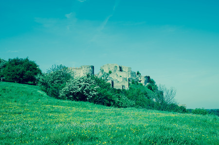 old ruined castle image backgroundの写真素材