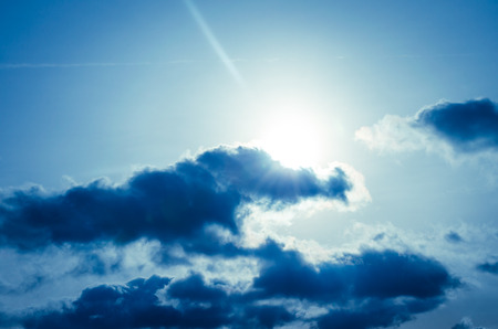 bright blue winter sky background