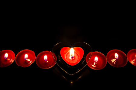 red burning candles