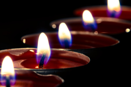 red burning candles