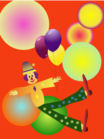 colorful clown vector illustration imageのイラスト素材