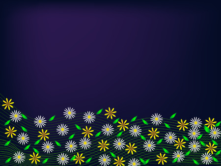 colorful flower vector meadow illustrationのイラスト素材