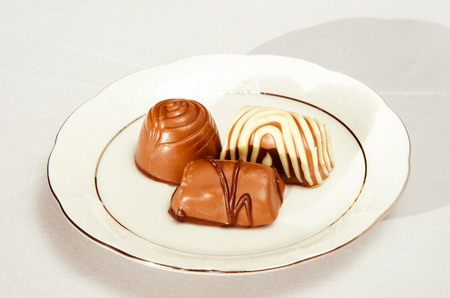 brown chocolate pralines image isolatedの写真素材