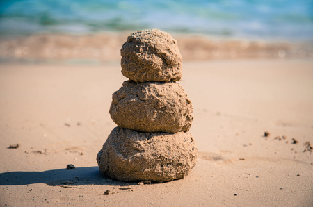 figure from sand on the seasideの写真素材