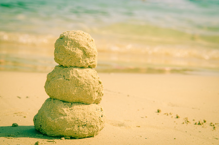 figure from sand on the seasideの写真素材