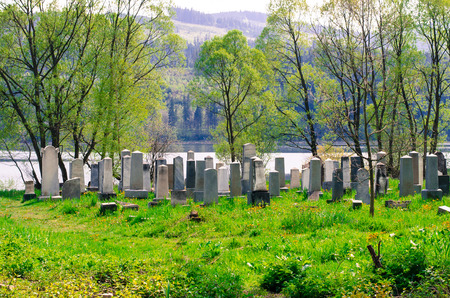 old jewish cementery close the riverのeditorial素材