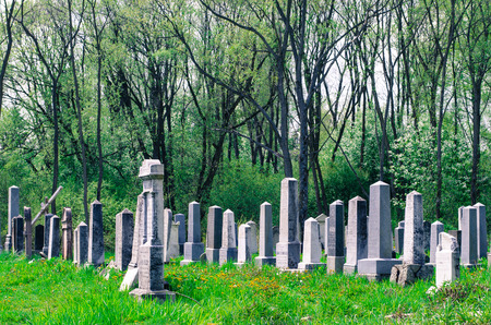 old jewish tombs on cementery imageのeditorial素材