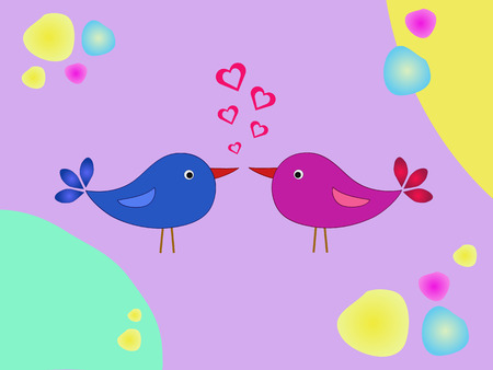 birds in love vector illustrationのイラスト素材