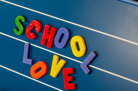 school love letters written on the boardの写真素材