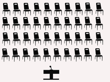 chairs and speakers table vector illustrationのイラスト素材