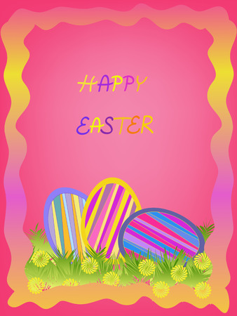colorful easter eggs illustration vectorのイラスト素材