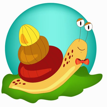 colorful smiling snail on white backgroundのイラスト素材