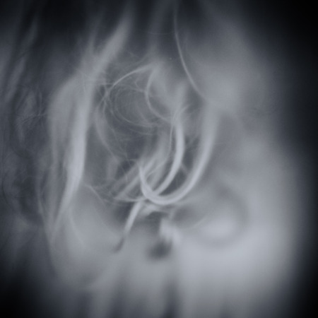 human hair behing glass black and white effectの写真素材