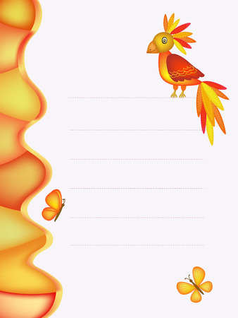 parrot diploma illustration on white backgroundのイラスト素材
