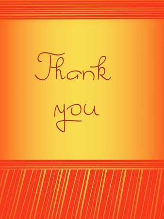 orange thank you card illustrationのイラスト素材