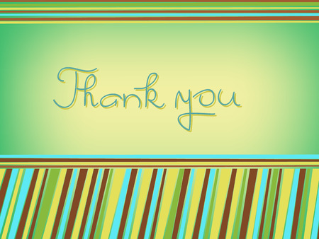 orange green  thank you card illustrationのイラスト素材