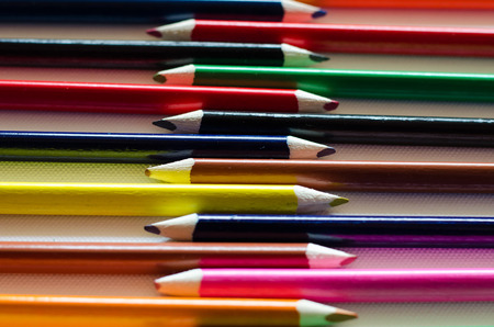 group of colored pencilsの写真素材