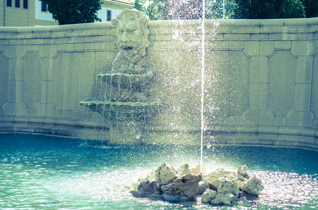 beautiful fountain in Schlosshof in Austriaの写真素材