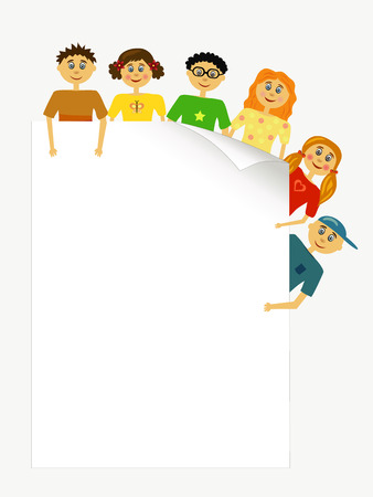 group of children illustration backgroundのイラスト素材