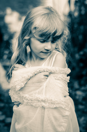 little cute sad fairy girlの写真素材