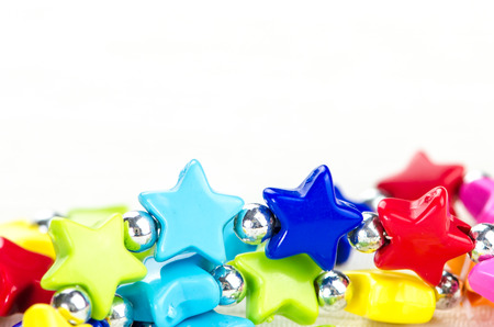 colorful star chain decoration isolatedの写真素材