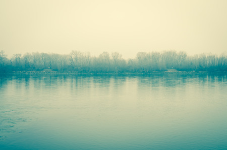 blue rives in winter timeの写真素材