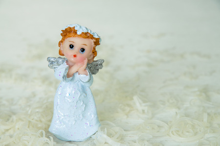 praying angel figure portrait conceptsの写真素材