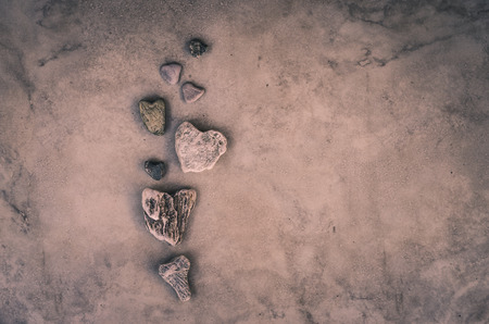 group of heart shaped pebbles decorationの写真素材