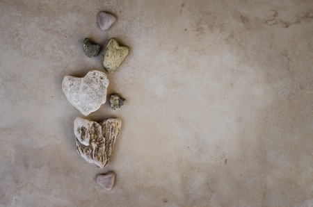 group of heart shaped pebbles decorationの写真素材