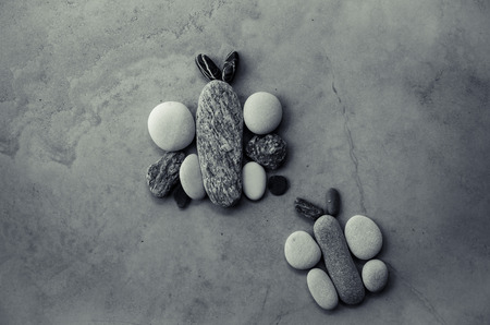 group of rocky butterflies made from pebbles